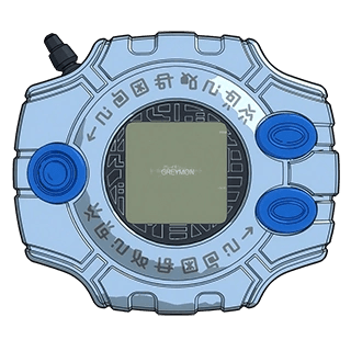 Digivice azul con botones laterales